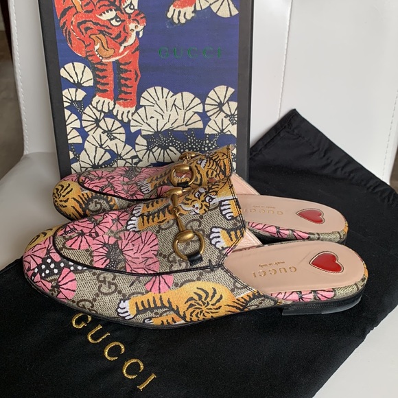 Gucci Crop Pink/Nero Bengal Mules/Slides Size: EU 34 (Approx. US 4. Like new - Picture 4 of 5